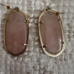 Kendra Scott Blush and Gold Statement Earrings